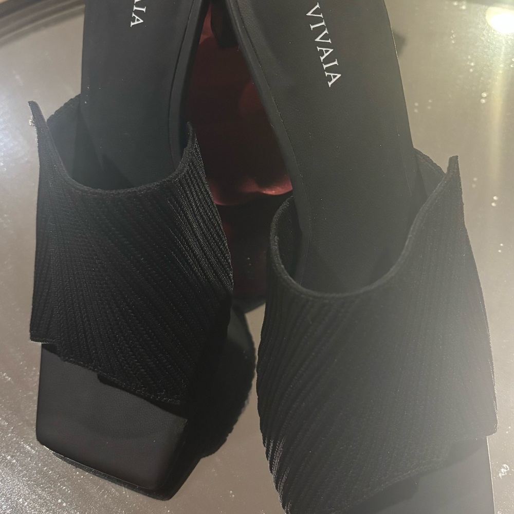 Vivaia Heels Square-Toe Block Heel Slides (Jade) Size 40 (9) - Picture 5 of 8